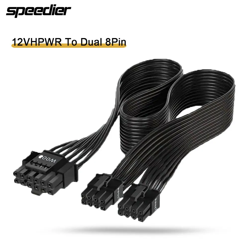 Dual 8Pin To 16Pin 12Vhpwr Cable - 12VHPWR ATX3.0 PCI-E 5.0 電源モジュールケーブル デュアルATX