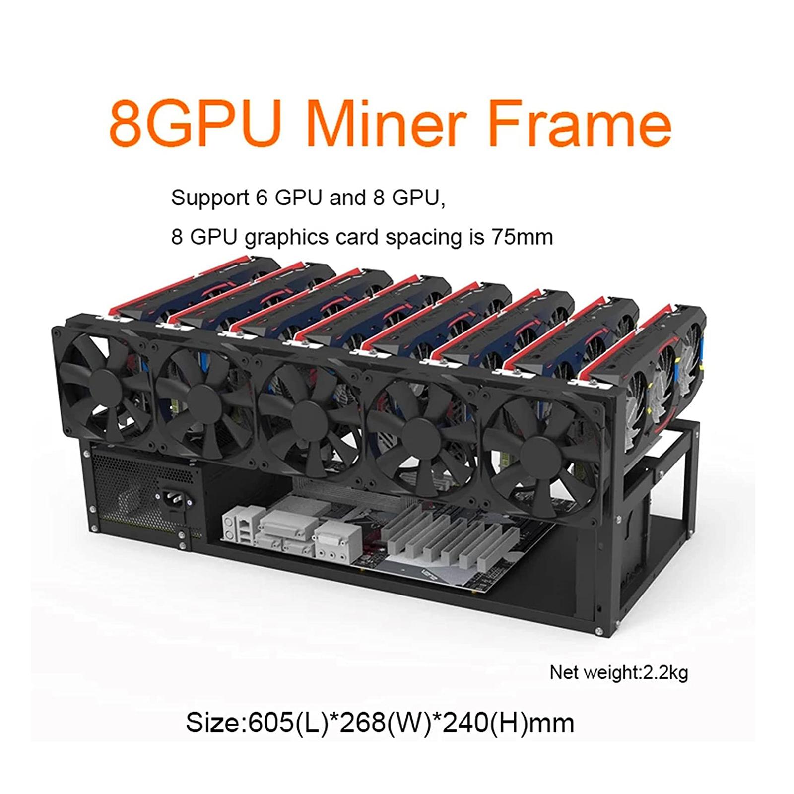 Gpu Mining Rig Frame 8 Gpu - オープンフレームグラフィックスカードホルダースチールケース、コールドマイニングマザーボード用8 GPU対応