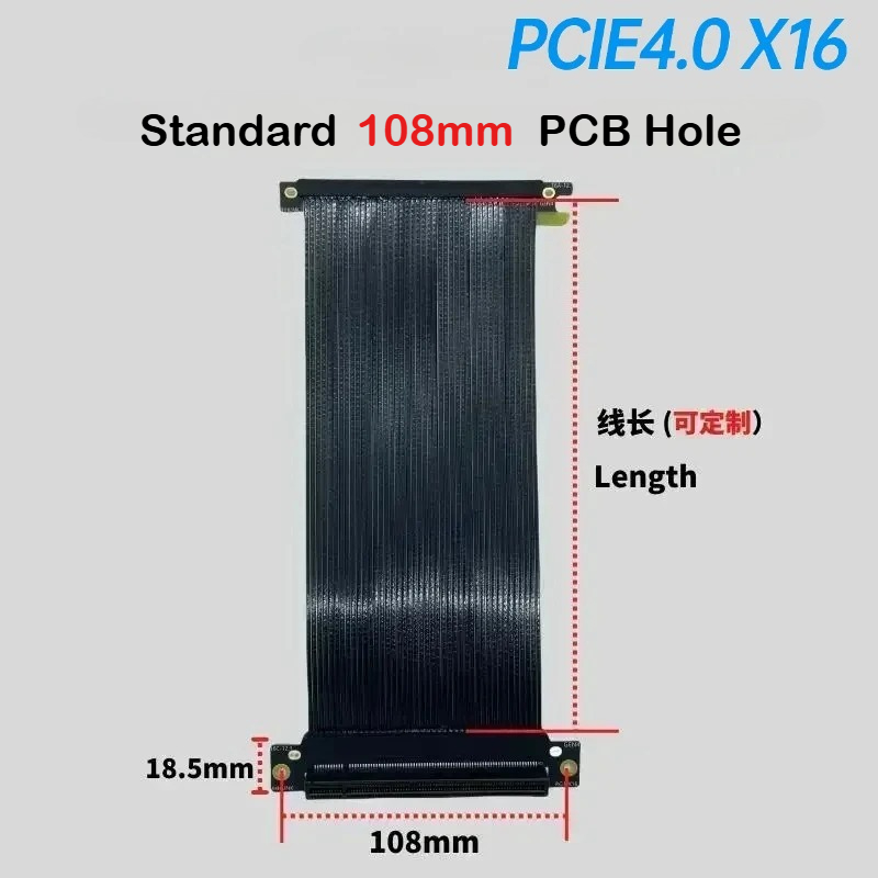 Itx Gpu Riser Pcie 4.0 16X - 銀メッキシングルリバース16xグラフィックカード延長ケーブル PCIe 4.0 x16 to x16