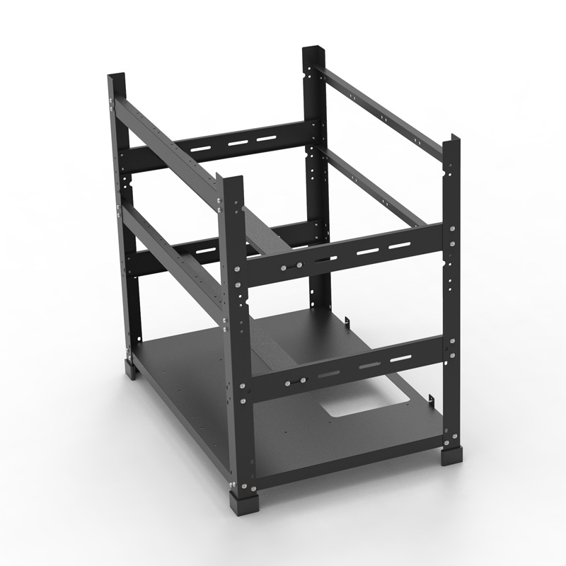 Gpu Mining Rig Frame 8 Gpu - カスタムオープンフレームGPUケース デュアルレイヤー 6/8/12 GPU デュアルPSU マイニングリグシャーシ