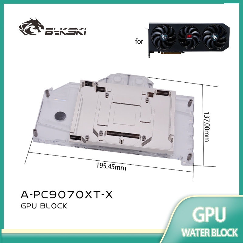 Rx 9070 Xt - Bykski A-PC9070XT-X GPU ブロック使用 PowerColor Reaper